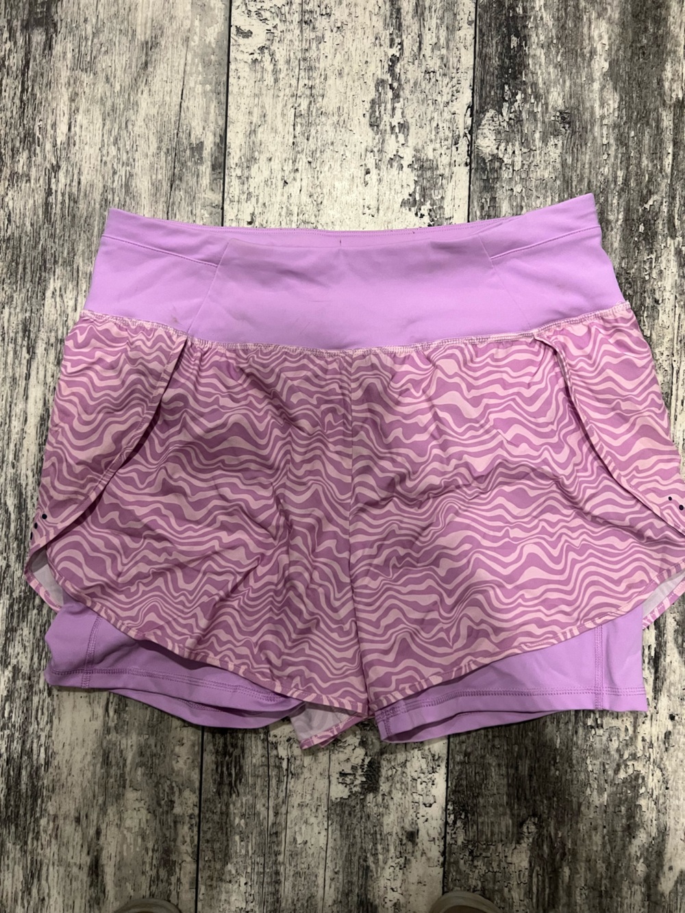 tek gear Lavender Wave Print Girls Active Shorts